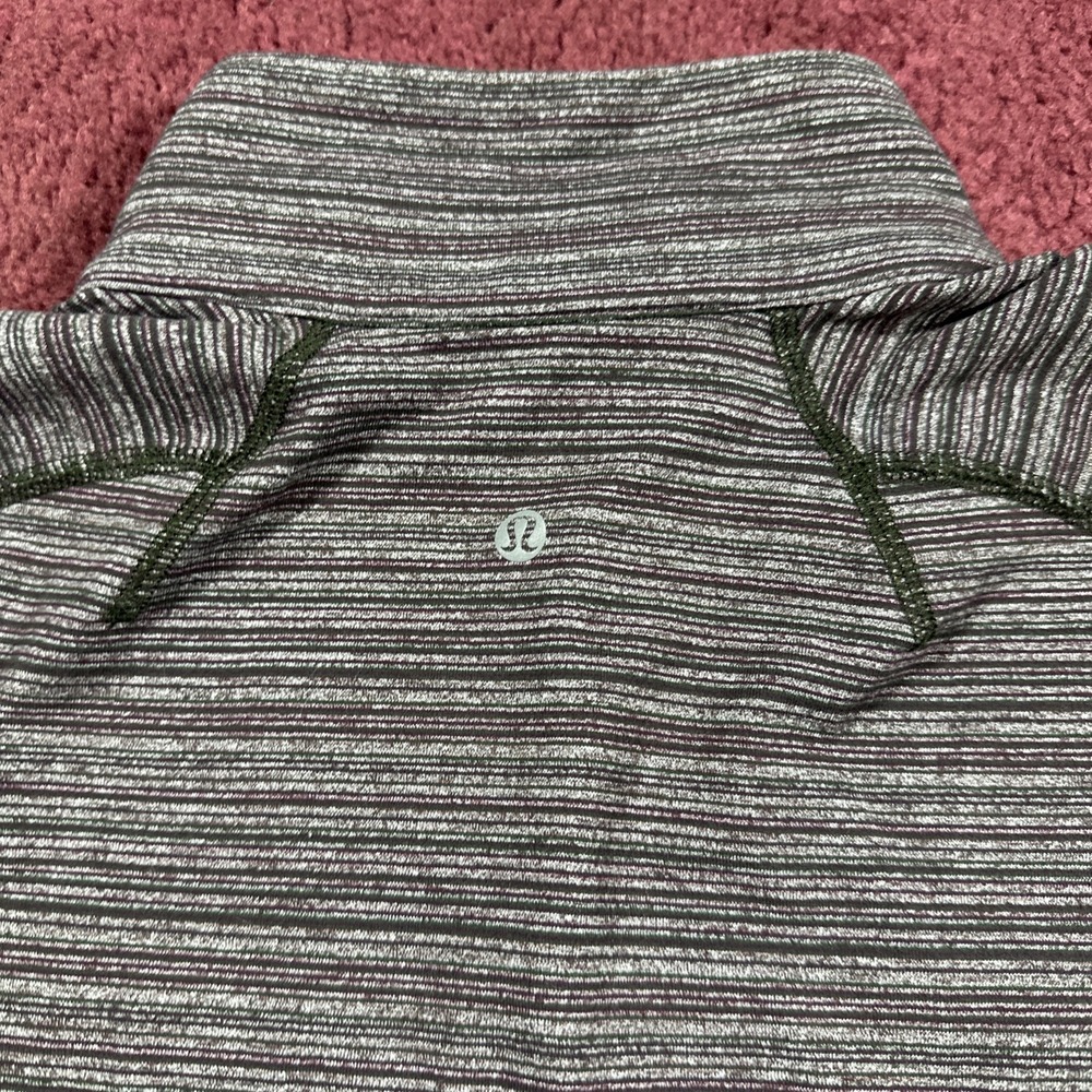Lululemon Mens Long Sleeve Quarter Zip Athletic Shirt Multi Striped Size Large - Picture 6 of 6